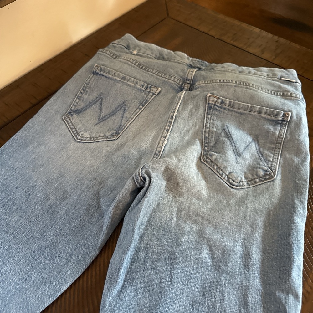 MOTHER Light Blue Ankle & Cropped Jeans